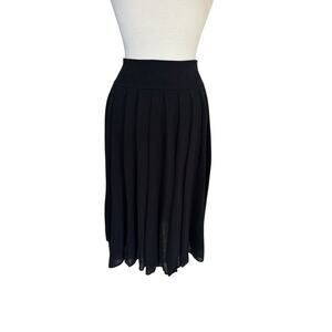 RALPH LAUREN LRL 100% Cotton Pull On Pleated Knit Skirt Sz Medium Elastic Waist